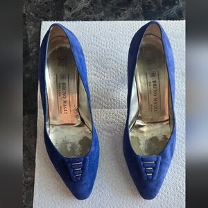 Bruno Magli Women's Royal Blue Suede Heels Size 9
